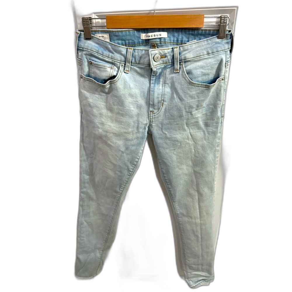 PacSun Skinny Jeans Premium Denim Light Wash Cotton Spandex Stretch 30x32